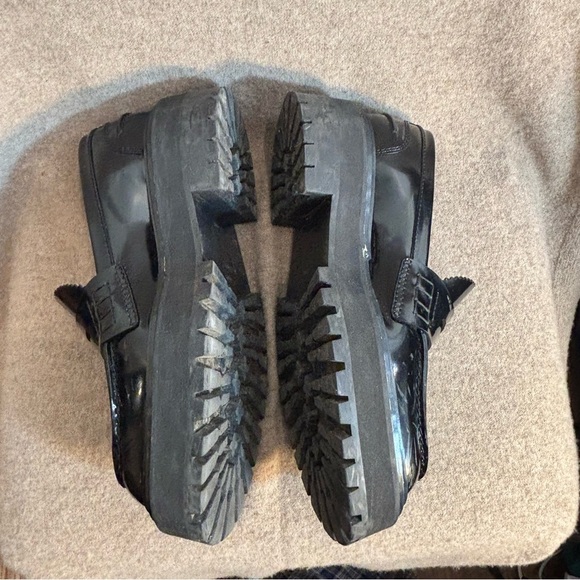 PROENZA SCHOULER Sz 39 Chunky Penny Loafers Contrasting Stitching Patent Leather - Picture 8 of 12